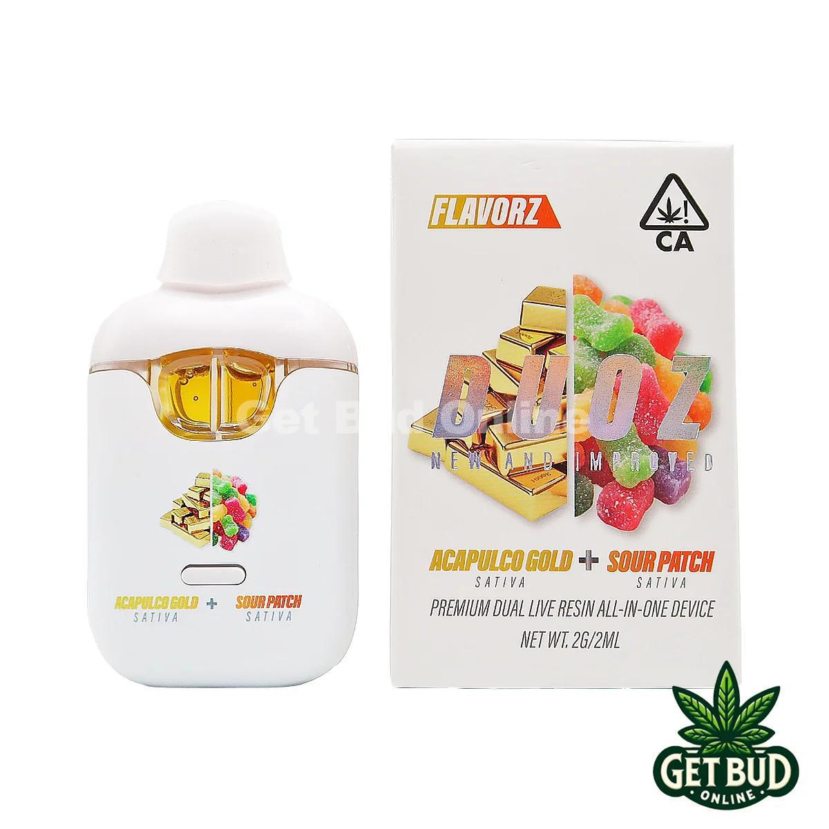 Flavorz Duoz 2g Disposable Vape - Acapulco Gold + Sour Patch