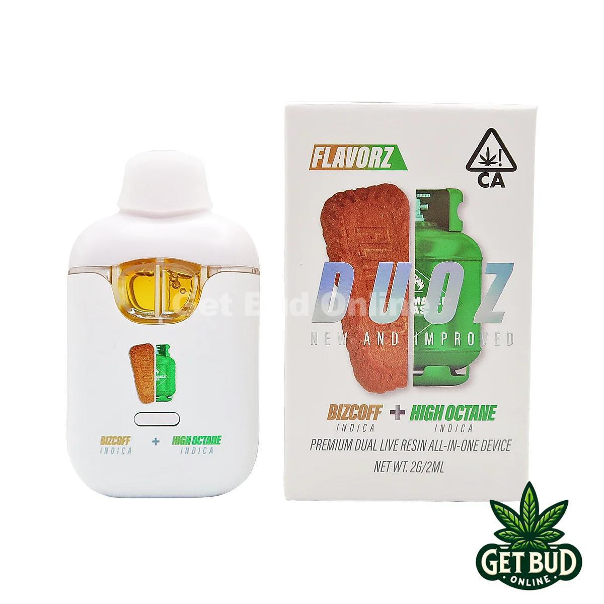Flavorz Duoz 2g Disposable Vape - Bizcoff + High Octane