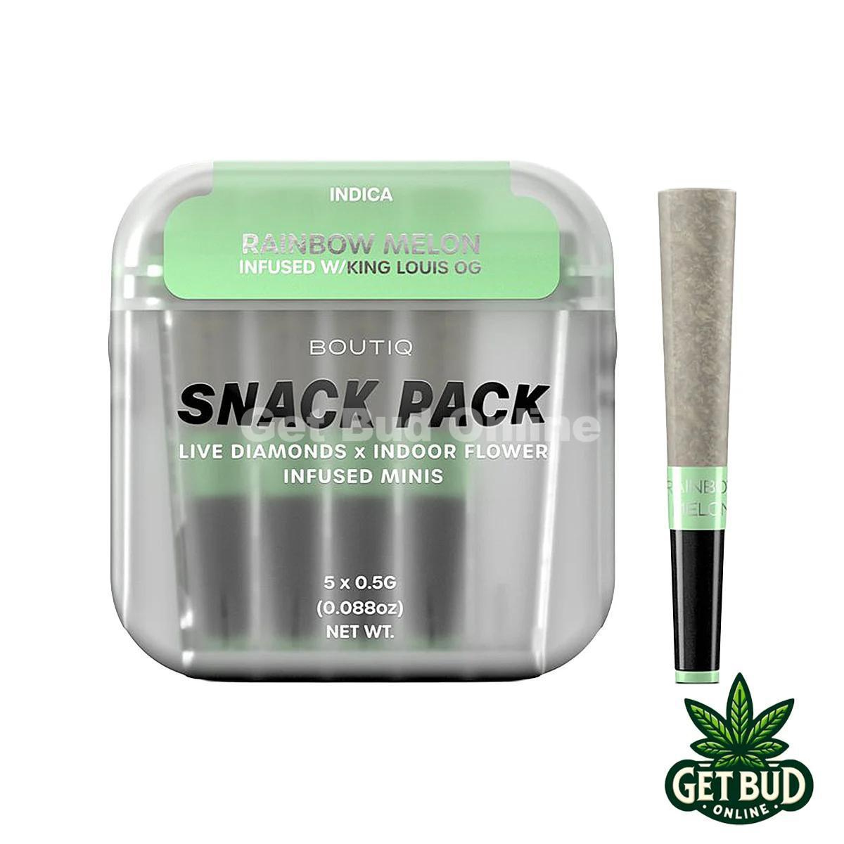 Boutiq Snack Pack 2.5g Live Diamond Infused Pre-Rolls - Rainbow Melon