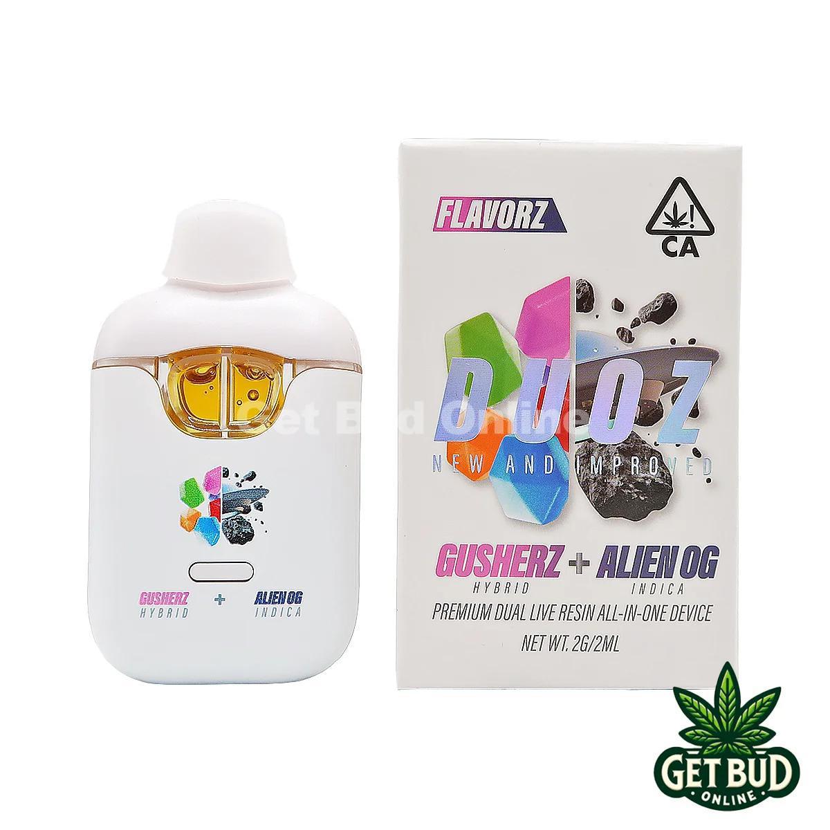 Flavorz Duoz 2g Disposable Vape - Gusherz + Alien OG