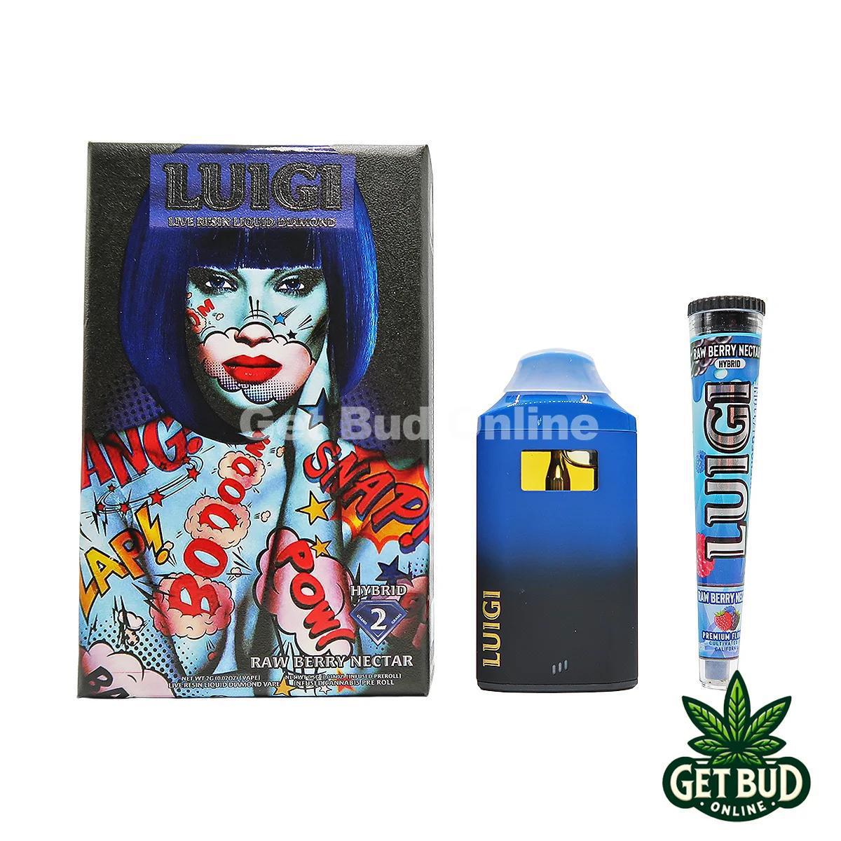 Luigi 2g (Live Resin + Liquid Diamond) Disposable Vape + Preroll - Raw Berry Nectar