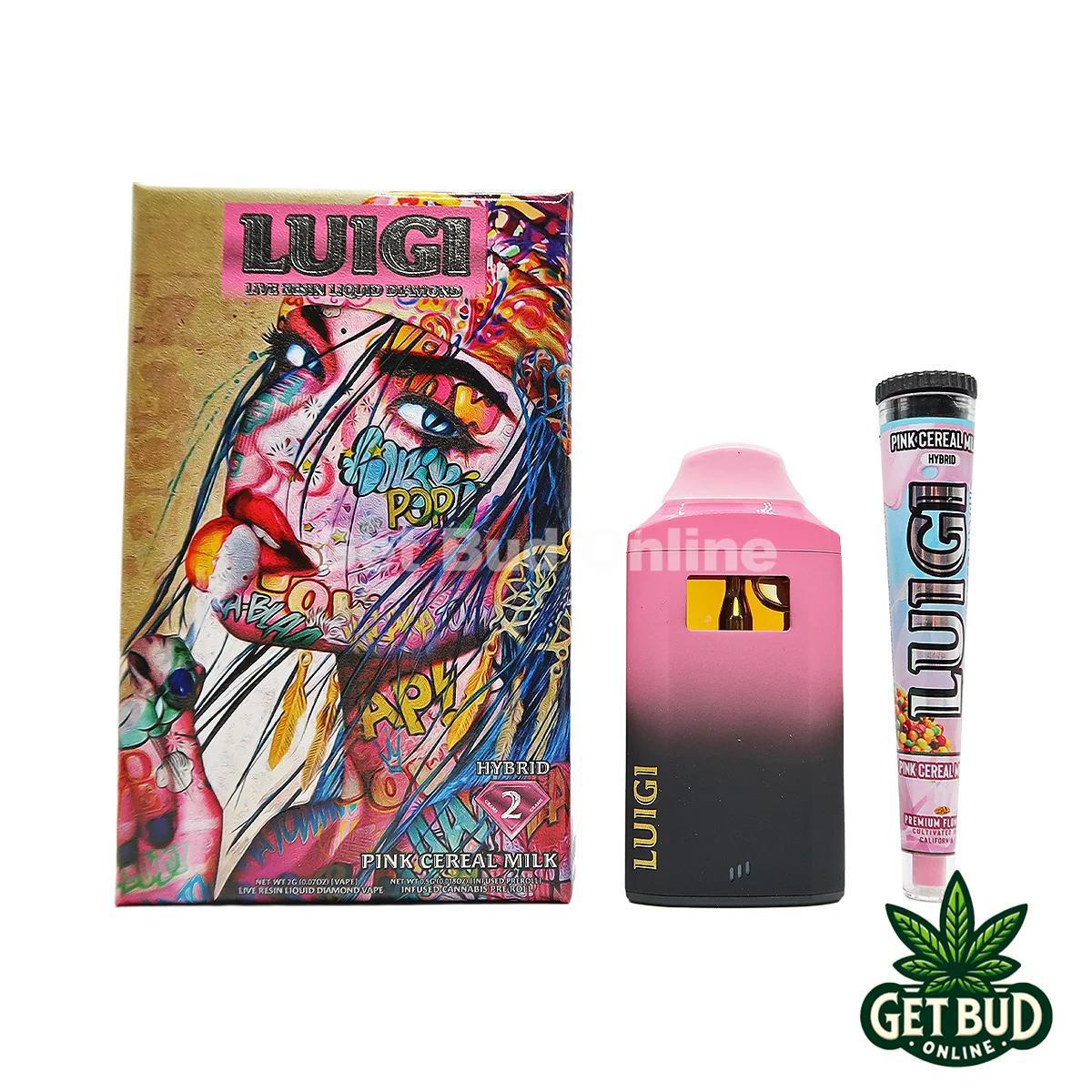 Luigi 2g (Live Resin + Liquid Diamond) Disposable Vape + Preroll - Pink Cereal Milk