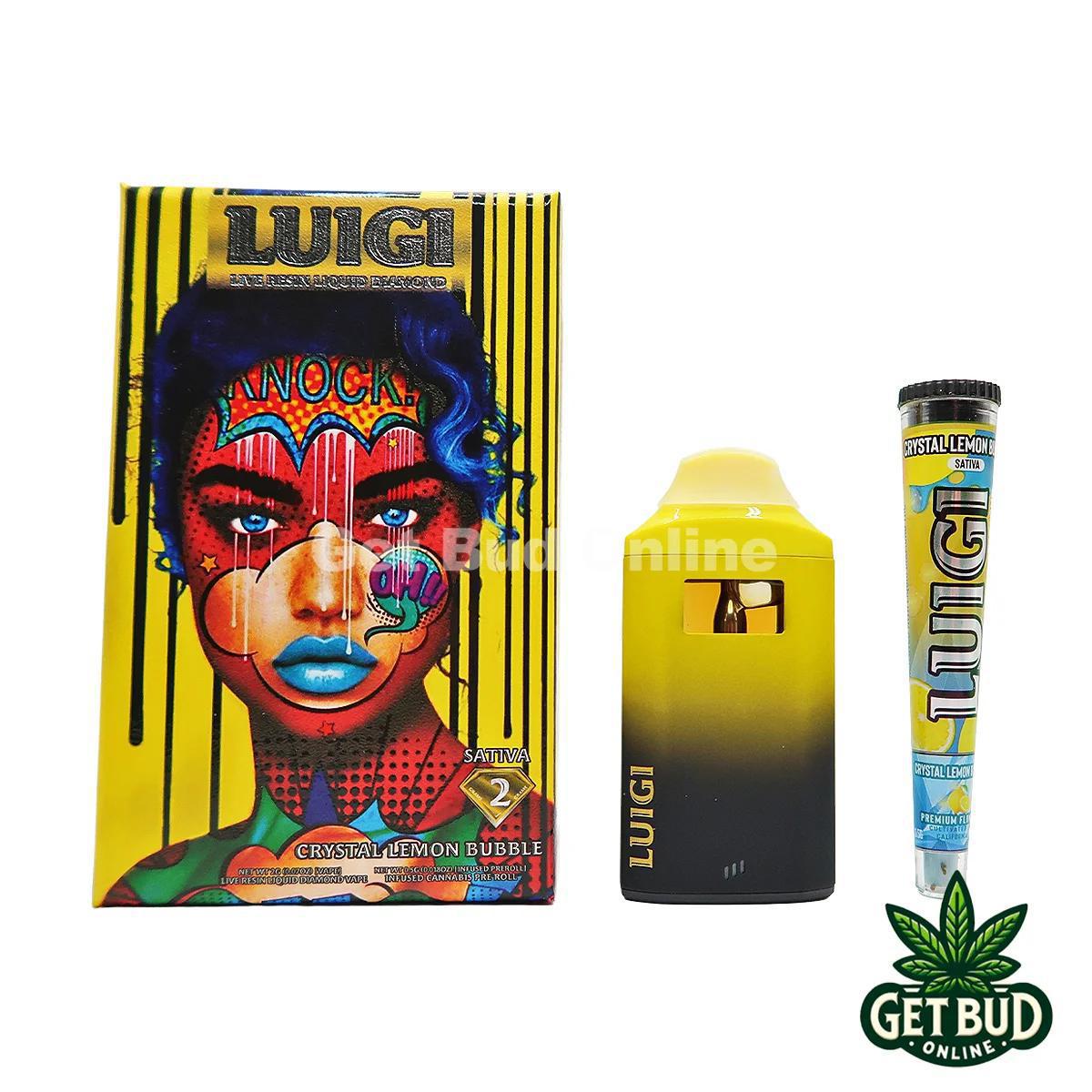 Luigi 2g (Live Resin + Liquid Diamond) Disposable Vape + Preroll - Crystal Lemon Bubble