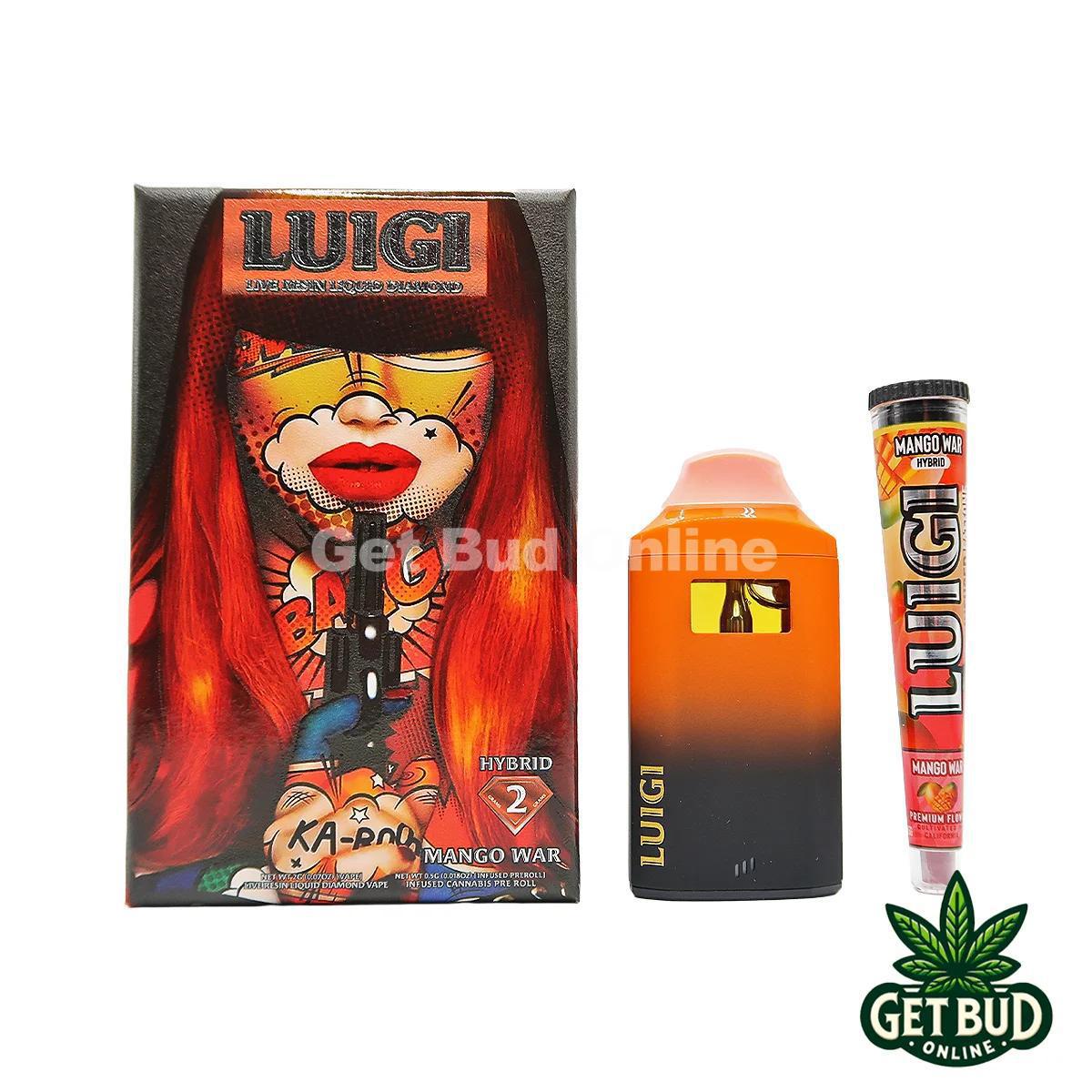 Luigi 2g (Live Resin + Liquid Diamond) Disposable Vape + Preroll - Mango War