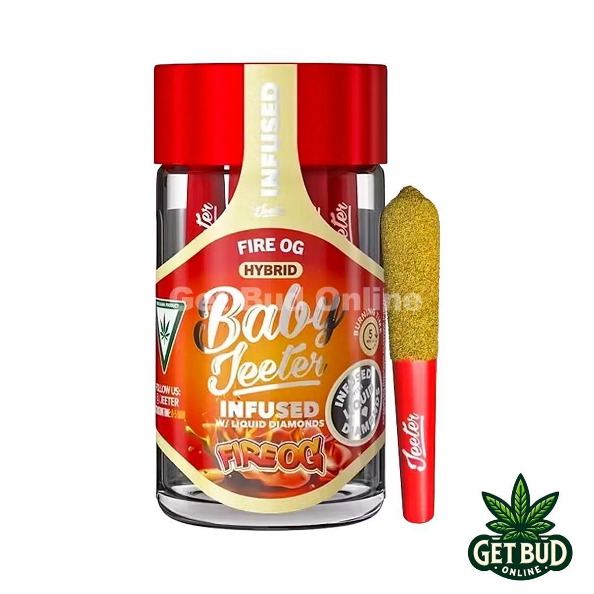 Baby Jeeter 2.5g Diamond & Kief Infused Pre-Rolls - Fire OG