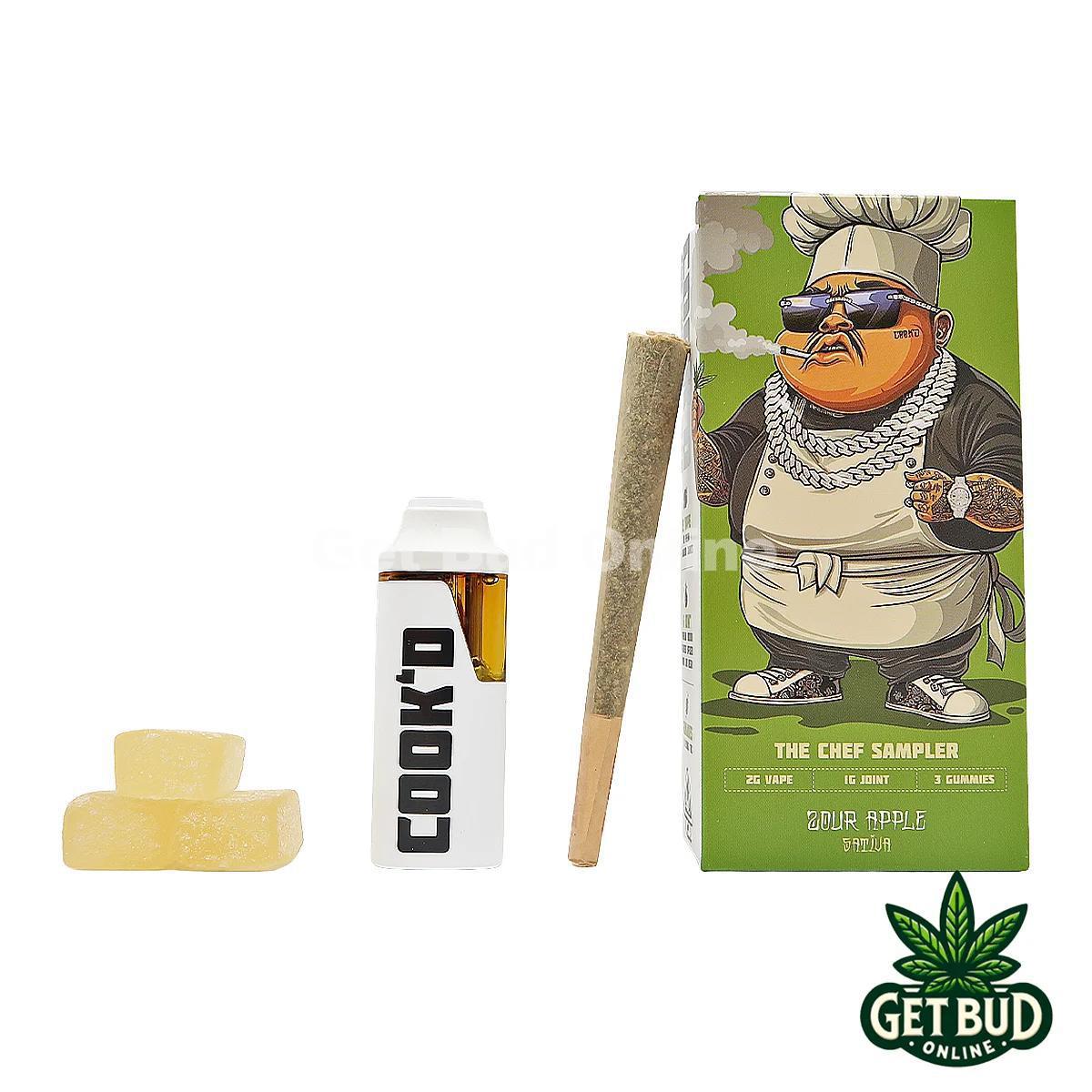 Cook'd The Chef Sampler 2g Vape + Joint/Gummies - Sour Apple