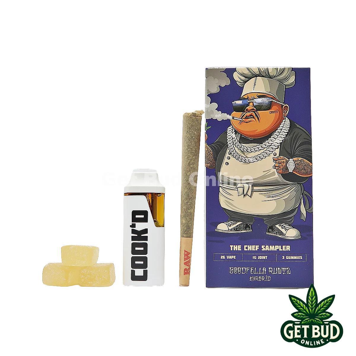 Cook'd The Chef Sampler 2g Vape + Joint/Gummies - Goodfella Runtz