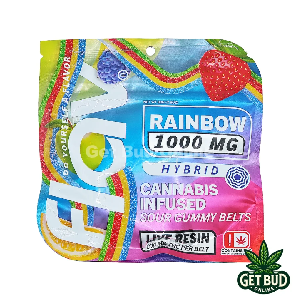 Flav 1000mg Sour Gummy Belts - rainbow