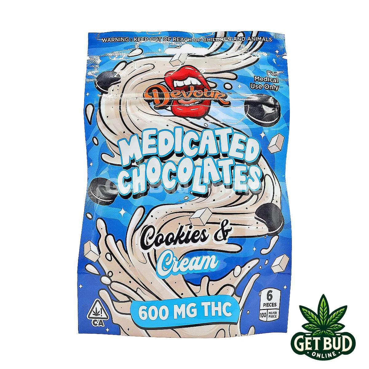 Devour 600mg THC Medicated Chocolates - Cookies & Cream
