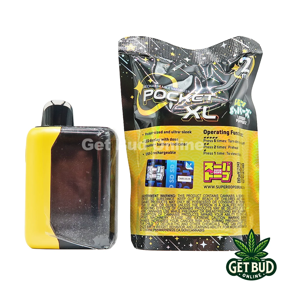 Super Dope 2g Disposable Vape - Lemon Popperz