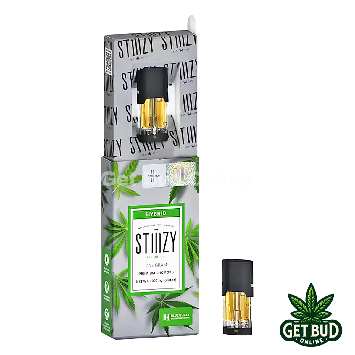 Stiiizy Pod- Blue Burst Hybrid Stiiizy 1g Vape Cartridge - Blue Burst