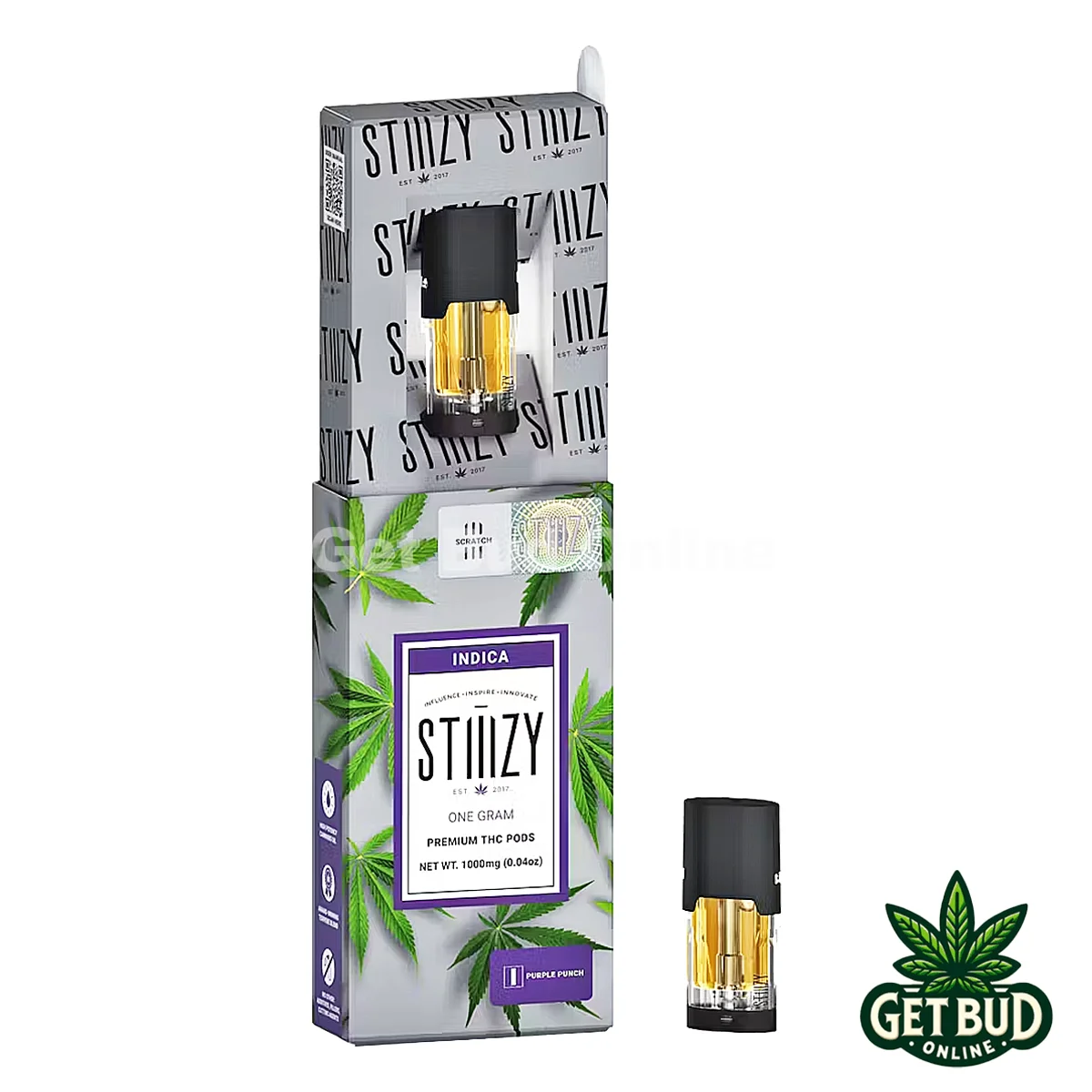 Stiiizy Pod- Purple Punch Indica Stiiizy 1g Vape Cartridge - Purple Punch