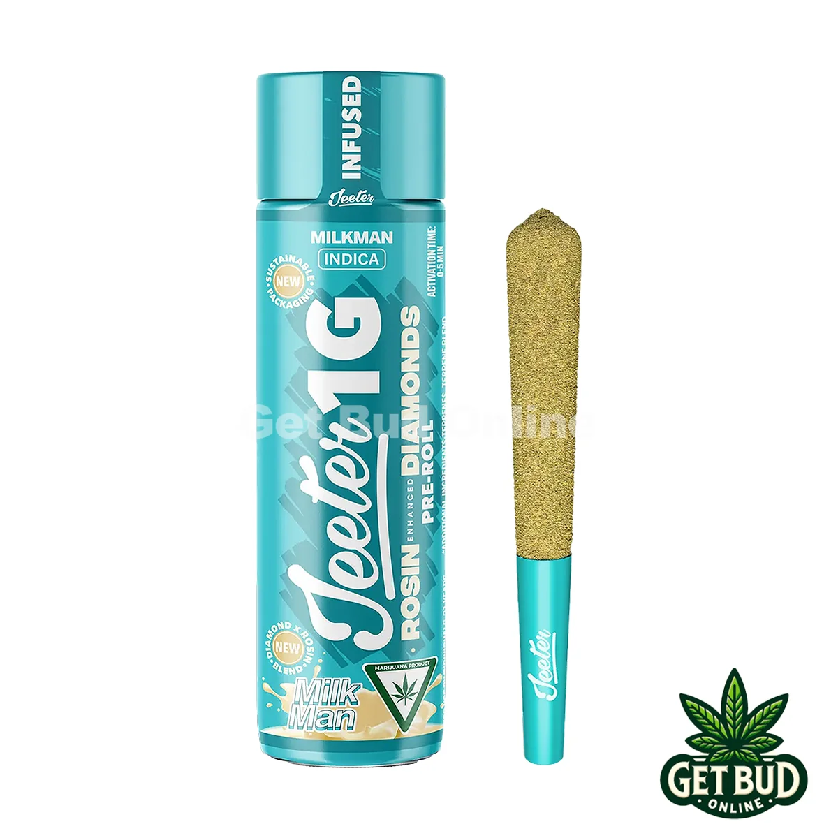 Jeeter 1g- Milkman GBO Jeeter 1g Rosin Enhanced Diamonds Pre-Rolled Joint - Milkman