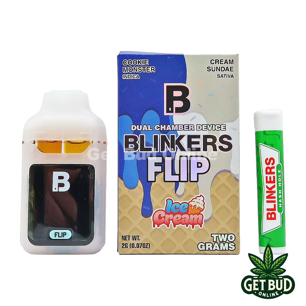Blinkers Flip- Cookie Monster Cream Sundae IS 1 Blinkers Flip 2g Disposable Vape - Cooki3 M0nst3r + Cream Sundae