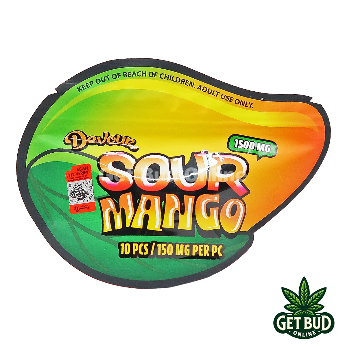 Devour Sour Mango 1 Devour 1500mg Sour Mango Gummies