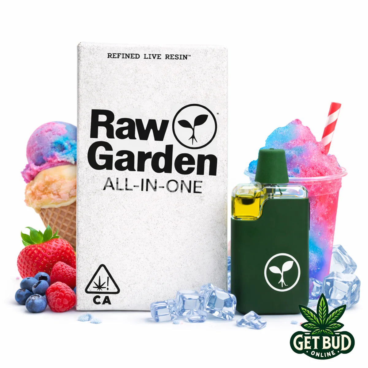 Raw Garden AIO- Gelato Slushy Raw Garden 1g Live Resin Disposable Vape - Gelato Slushy