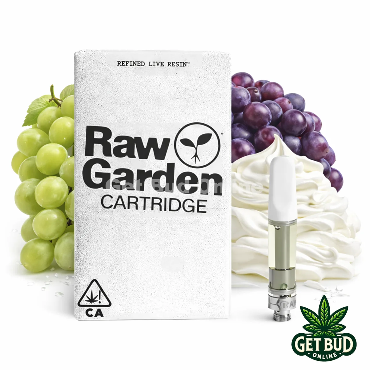 Raw Garden- Grapes & Cream Raw Garden 1g Refined Resin Vape Cartridge - Grapes & Cream