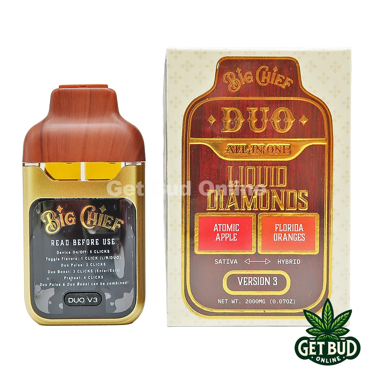 Big Chief Duo- Atomic Apple Florida Oranges SH Big Chief Duo 2g All-In-One Disposable Vape - Atomic Apple + Florida Oranges