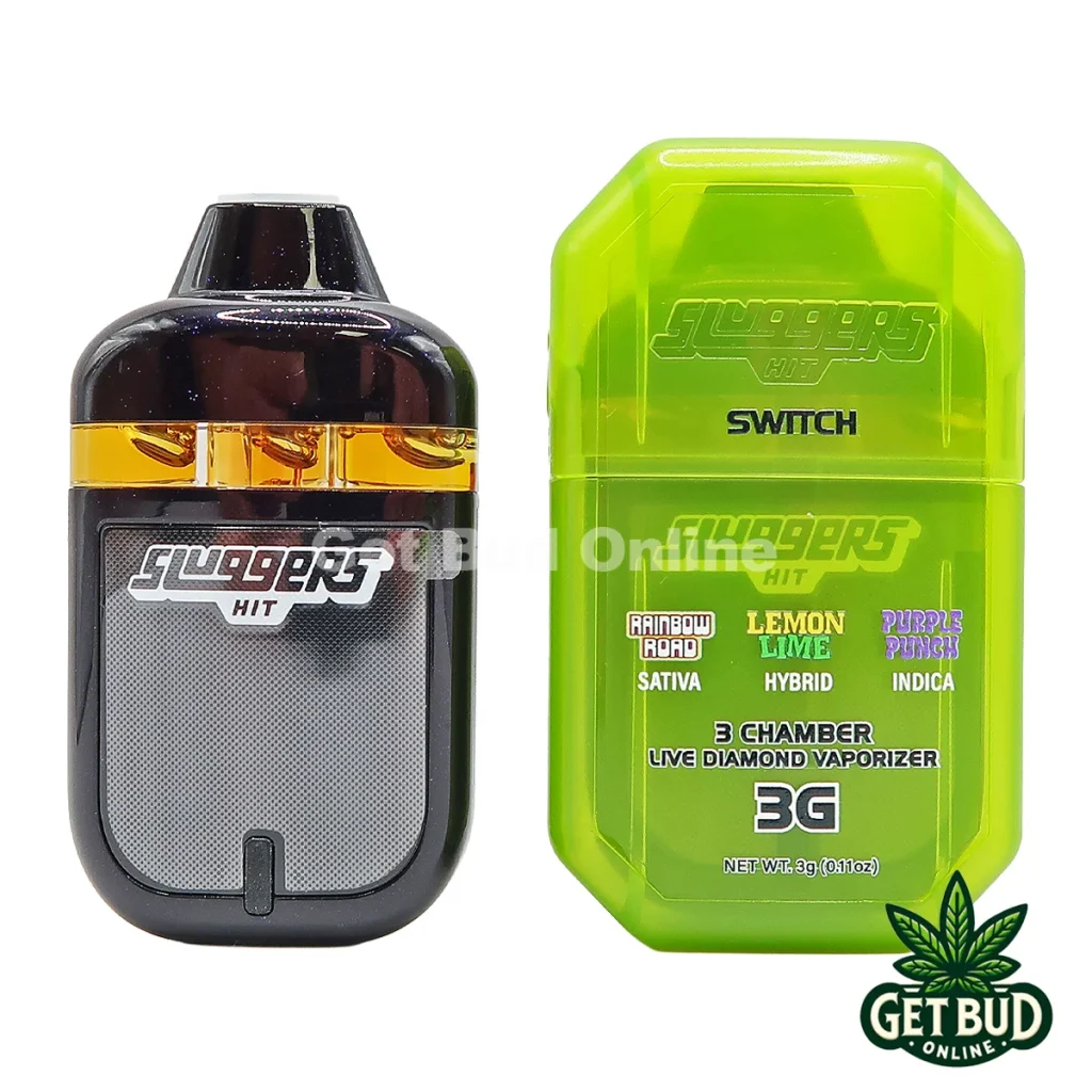 Sluggers Hit Switch 3g DIsposable Vape - Rainbow Road + Lemon Lime + Purple Punch